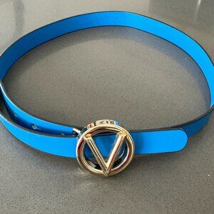 Valentino by Mario Valentino Blue Skinny Belt